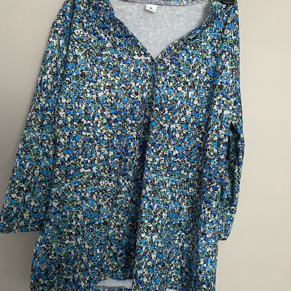 Floral Blue Women's Top